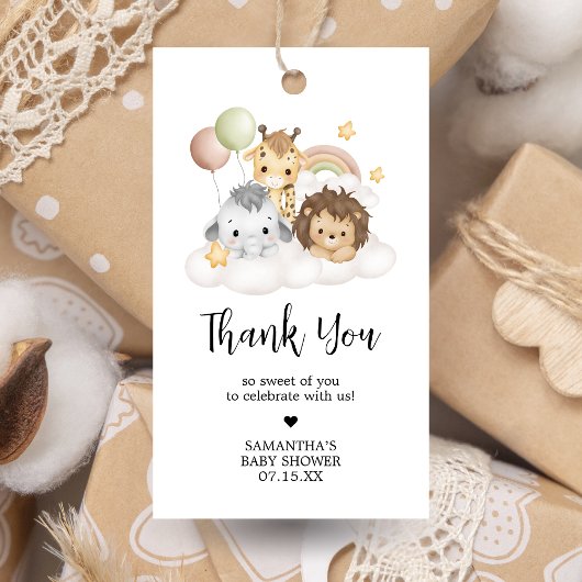 小さな野生の1かわいい赤ちゃんシャワーメッセージカード ギフトタグ