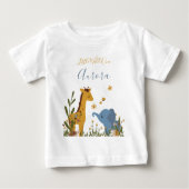 小さな野生の1かわいい赤ちゃん動物のフローラ ベビーTシャツ (正面)