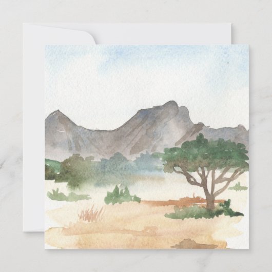 小さな野生の1つのサファリ動物の赤ちゃんシャワー サンキューカード (裏面)