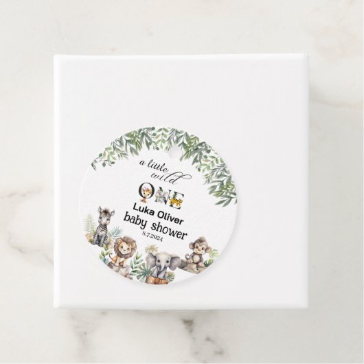 小さな野生の1つのサファリ動物の赤ちゃんシャワー フェイバータグ (インサイチュ)