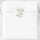 小さな野生の1つのサファリ動物の赤ちゃんシャワー ラウンドシール (バッグ)