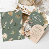 小さな野生の1つのサファリ動物の赤ちゃんシャワー 招待状