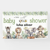 小さな野生の1つのサファリ動物の赤ちゃんシャワー 横断幕 (横)