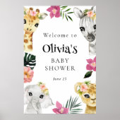小さな野生の1つのジャングルの女の子の赤ちゃんシャワーへようこそ ポスター (正面)