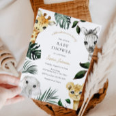 小さな野生の1つのジャングル動物の赤ちゃんシャワー 招待状