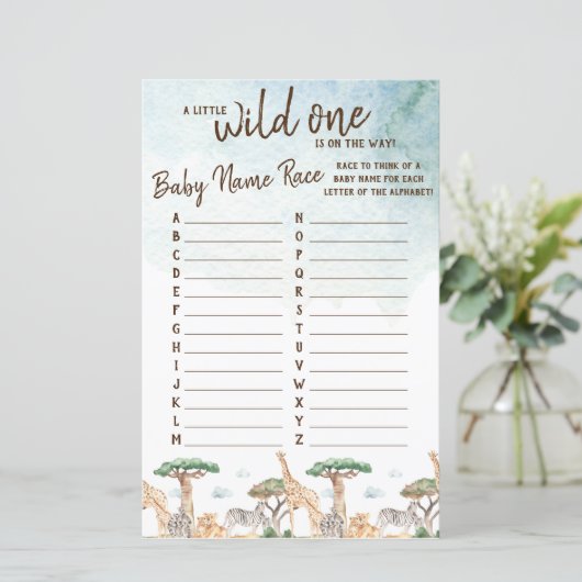 小さな野生の1つのベビー名レース赤ちゃんシャワーゲーム (スタンド正面)