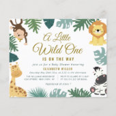 小さな野生の1つの森の赤ちゃんシャワーの招待状 (正面)