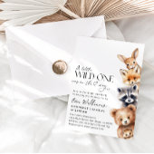 小さな野生の1つの森林動物の赤ちゃんシャワー 招待状