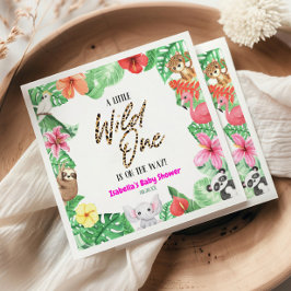 小さな野生の1つの熱帯性動物の赤ちゃんシャワー スタンダードランチョンナプキン