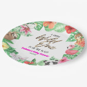 小さな野生の1つの熱帯性動物の赤ちゃんシャワー ペーパープレート (アングル)