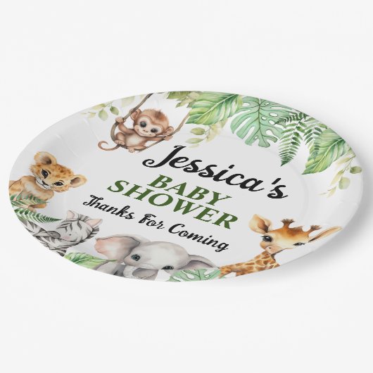 小さな野生の1つの赤ちゃんシャワー ペーパープレート (アングル)