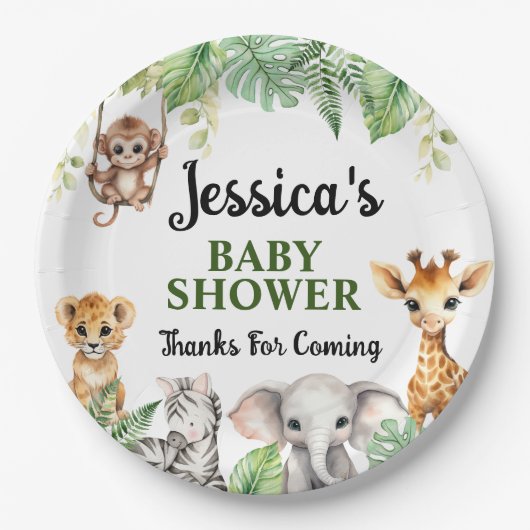 小さな野生の1つの赤ちゃんシャワー ペーパープレート (正面)