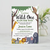 小さな野生の1つの赤ちゃんシャワー 招待状 (スタンド正面)