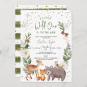 小さな野生の1つの赤ちゃんシャワー 招待状 (正面/裏面)
