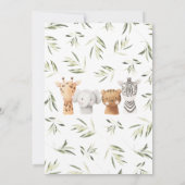 小さな野生の1つの赤ちゃんシャワー 招待状 (裏面)