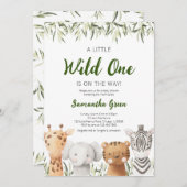 小さな野生の1つの赤ちゃんシャワー 招待状 (正面/裏面)