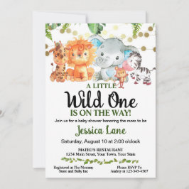小さな野生の1つの赤ちゃんシャワー 招待状