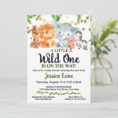 小さな野生の1つの赤ちゃんシャワー 招待状 (スタンド正面)