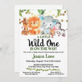 小さな野生の1つの赤ちゃんシャワー 招待状 (正面/裏面)