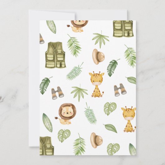 小さな野生の1つの赤ちゃんシャワー 招待状 (裏面)