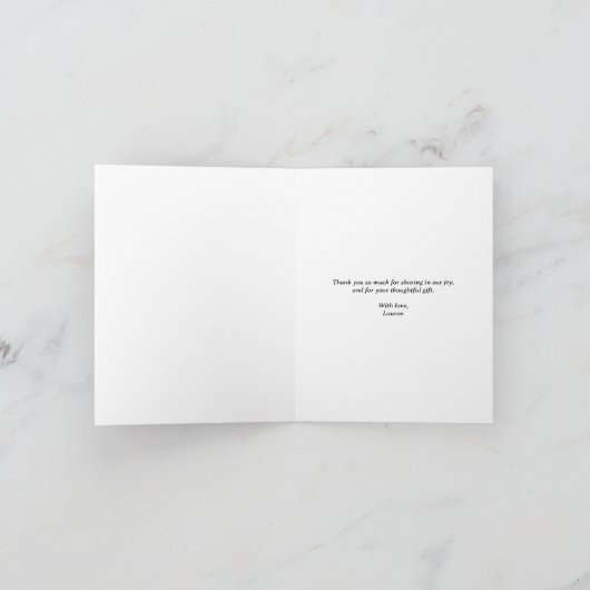 小さな野生の1サファリの赤ちゃんシャワー緑 サンキューカード (内部)