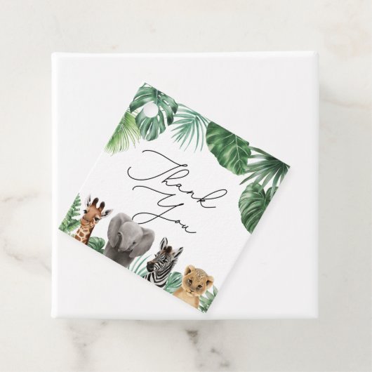 小さな野生の1サファリの赤ちゃんシャワー緑 フェイバータグ (インサイチュ)