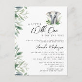 小さな野生の1サファリ象の赤ちゃんシャワー ポストカード (正面)