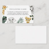 小さな野生の1ジャングル赤ちゃんシャワー囲いカード エンクロージャーカード (正面/裏面)