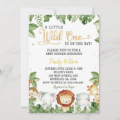 小さな野生の1動物の赤ちゃんシャワー招待状 招待状 (正面)