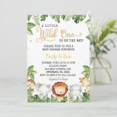 小さな野生の1動物の赤ちゃんシャワー招待状 招待状 (スタンド正面)
