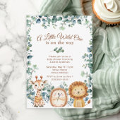 小さな野生の1動物少年の女の子の赤ちゃんシャワー 招待状