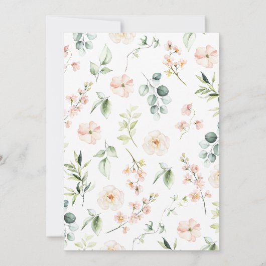 小さな野生の1女の子ジャングル赤ちゃんシャワー 招待状 (裏面)