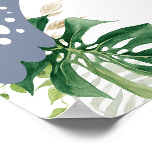 小さな野生の1恐竜の赤ちゃんシャワー歓迎サイン ポスター (角)