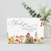 小さな野生キノコ赤ちゃんシャワーありがとう カード (スタンド正面)