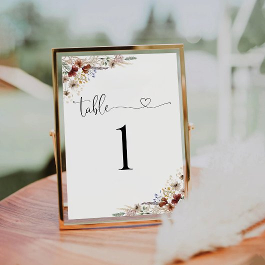 小さな野結婚花のテーブル番号 テーブルナンバー