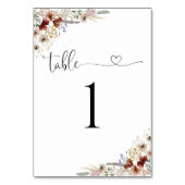 小さな野結婚花のテーブル番号 テーブルナンバー (裏面)