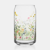 小さな野花かわいいカラフルフローラ ガラス缶 (正面)