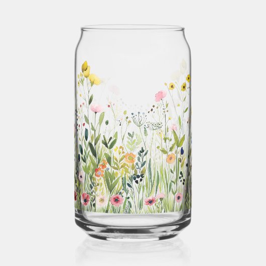 小さな野花かわいいカラフルフローラ ガラス缶 (裏面)