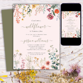 小さな野花が一かわいらし歳になる 招待状