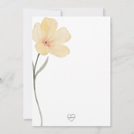 小さな野花が赤ちゃんのシャワーを途中にある 招待状 (裏面)