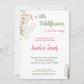 小さな野花が赤ちゃんのシャワーを途中にある 招待状 (正面)