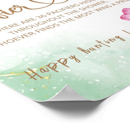 小さな野花が赤ちゃんシャワーの途中にある ポスター (角)