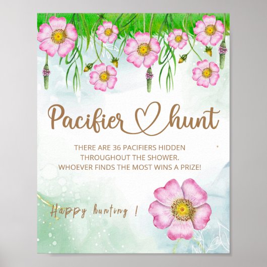 小さな野花が赤ちゃんシャワーの途中にある ポスター (正面)