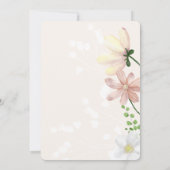 小さな野花が赤ちゃんシャワーの途中にある 招待状 (裏面)