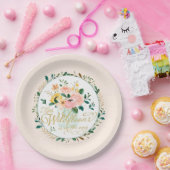 小さな野花が途中にある紙プレート ペーパープレート (パーティー)