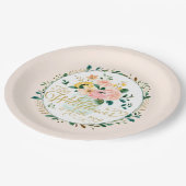 小さな野花が途中にある紙プレート ペーパープレート (アングル)