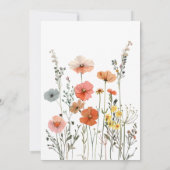 小さな野花が途中にある – 編集可能ベビー 招待状 (裏面)