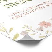 小さな野花のカスタムテーブルの看板 ポスター (角)