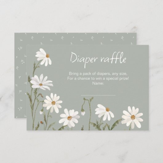 小さな野花のデイジーの赤ちゃんシャワーカード エンクロージャーカード (正面/裏面)