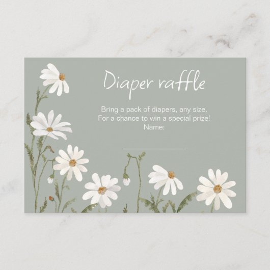 小さな野花のデイジーの赤ちゃんシャワーカード エンクロージャーカード (正面)